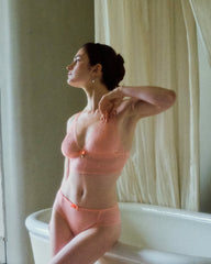 Adorable ballerine longue en dentelle transparente triangle bralette