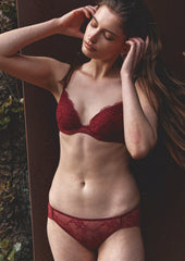 Delicate flowers burgundy lace hipster